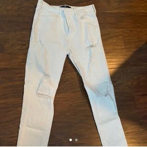 hollister white ripped jeans